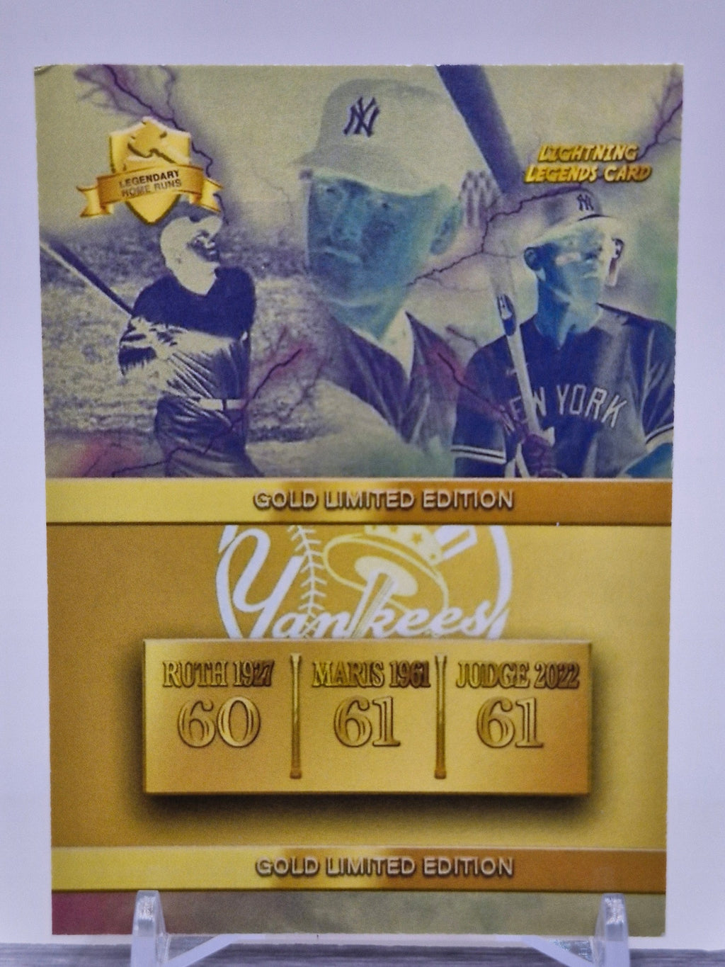 Yankees Gold Limited Edition Home runs Card Ruth Maris And Judge