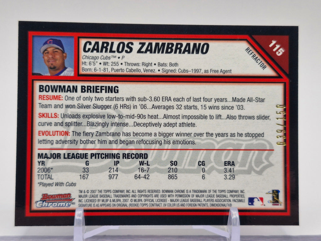 2007 Bowman #115 Carlos Zambrano Blue