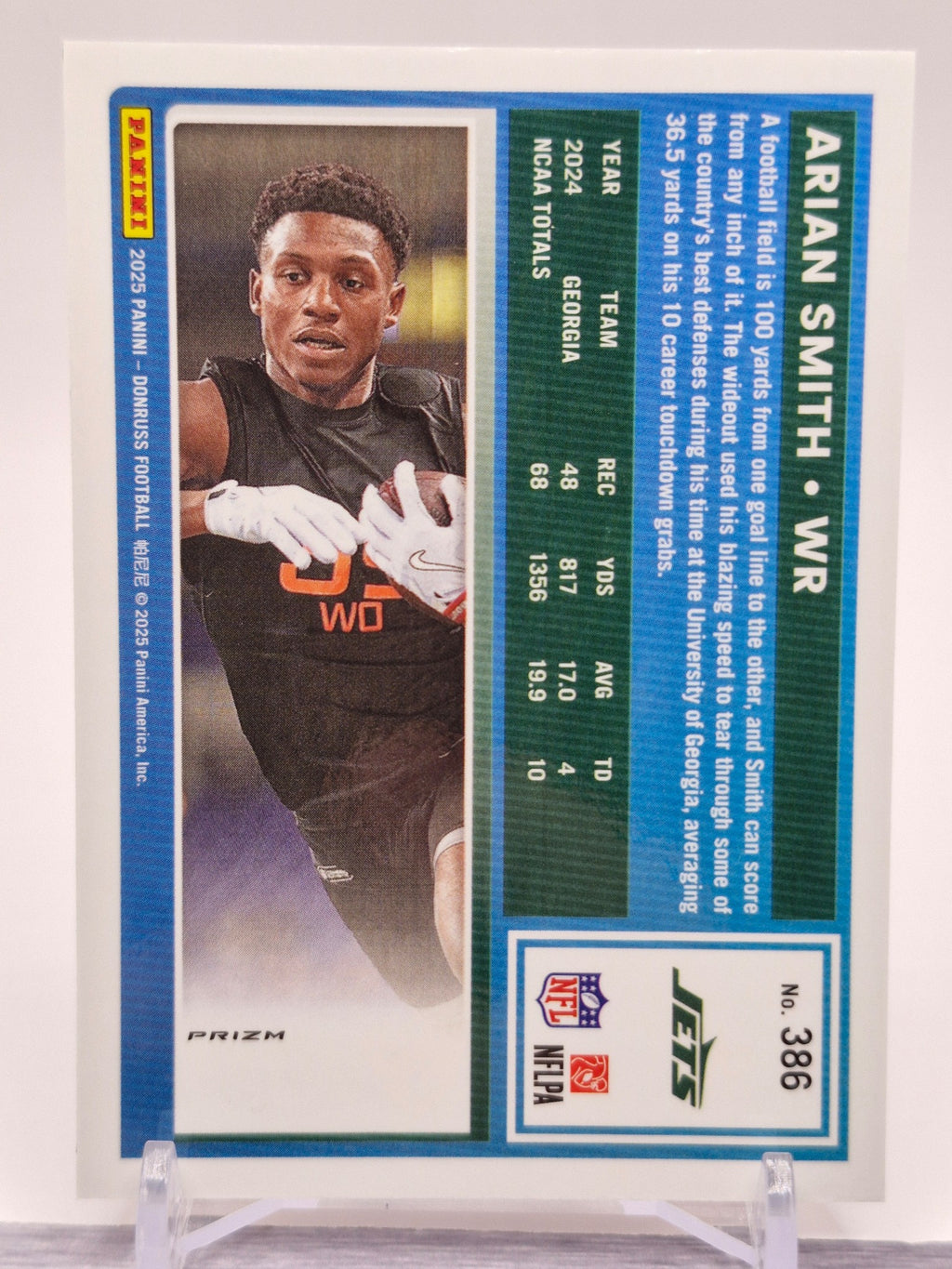 2025 Donruss #386 Arian Smith Optic Rated Rookies Preview Holo