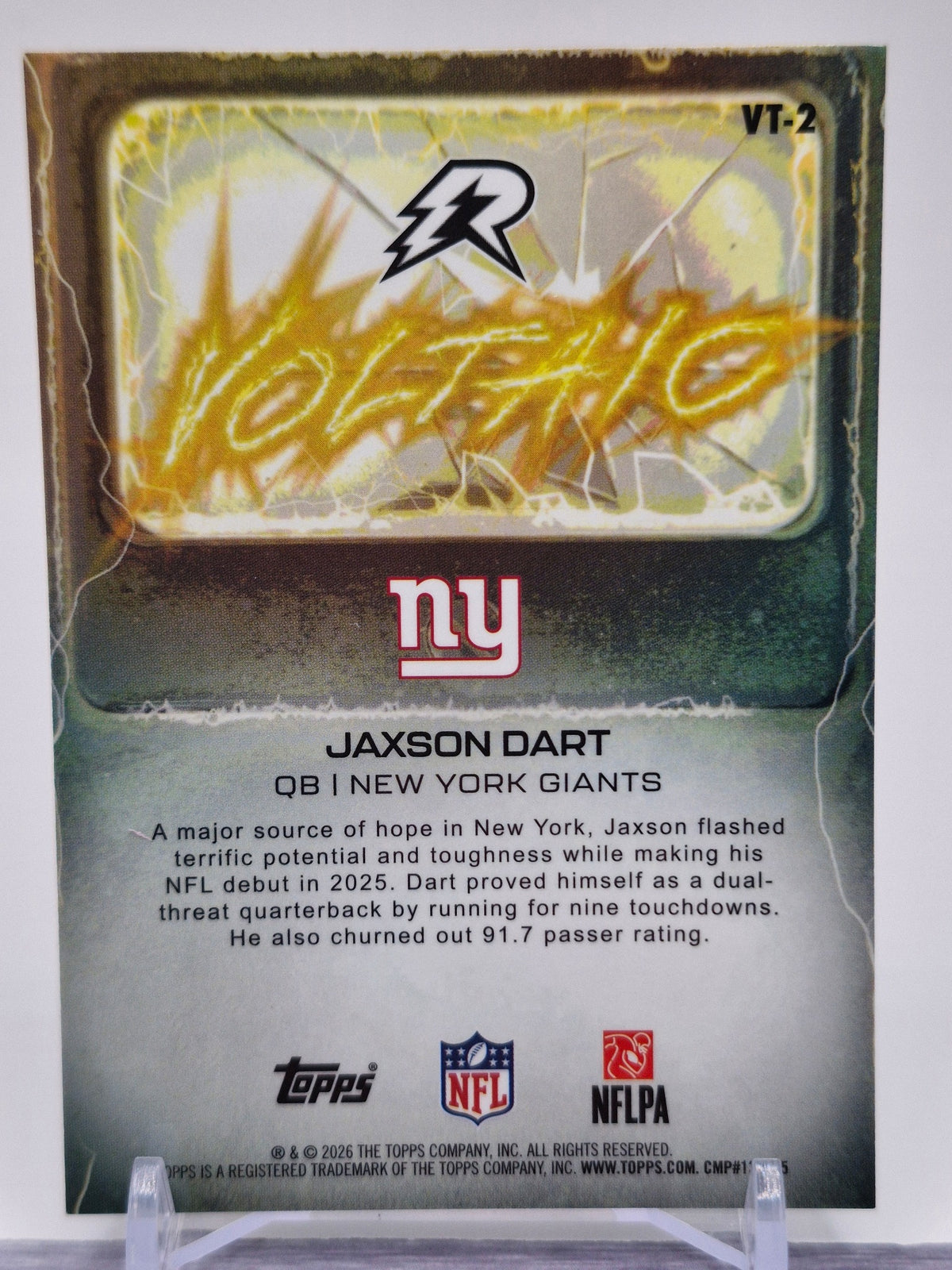 2025 Topps Resurgence #VT-2 Jaxson Dart Voltaic
