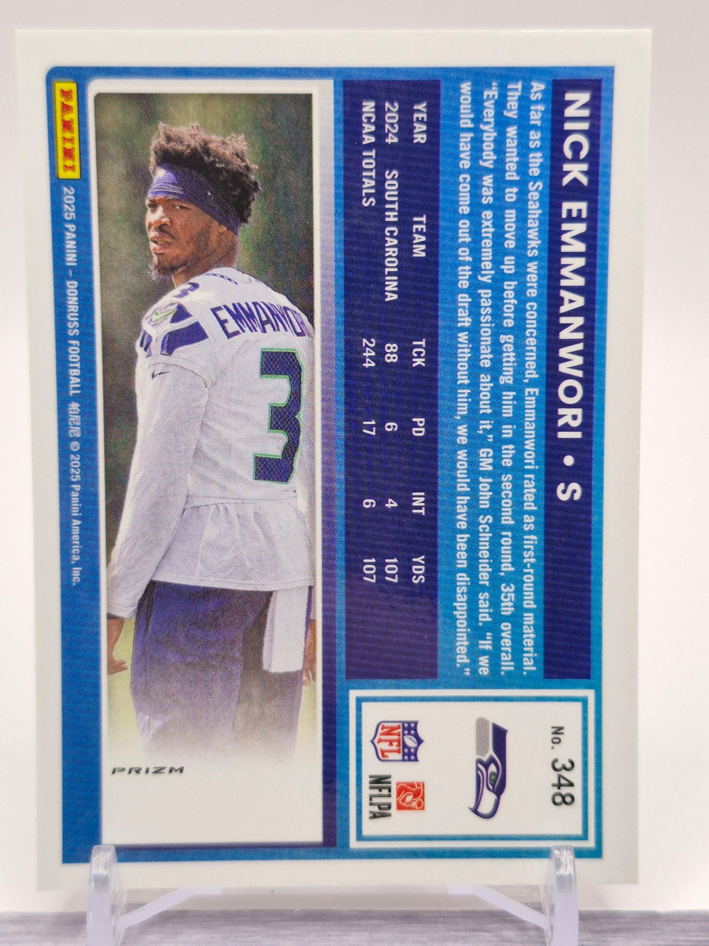 2025 Donruss #348 Nick Emmanwori Press Proofs Green