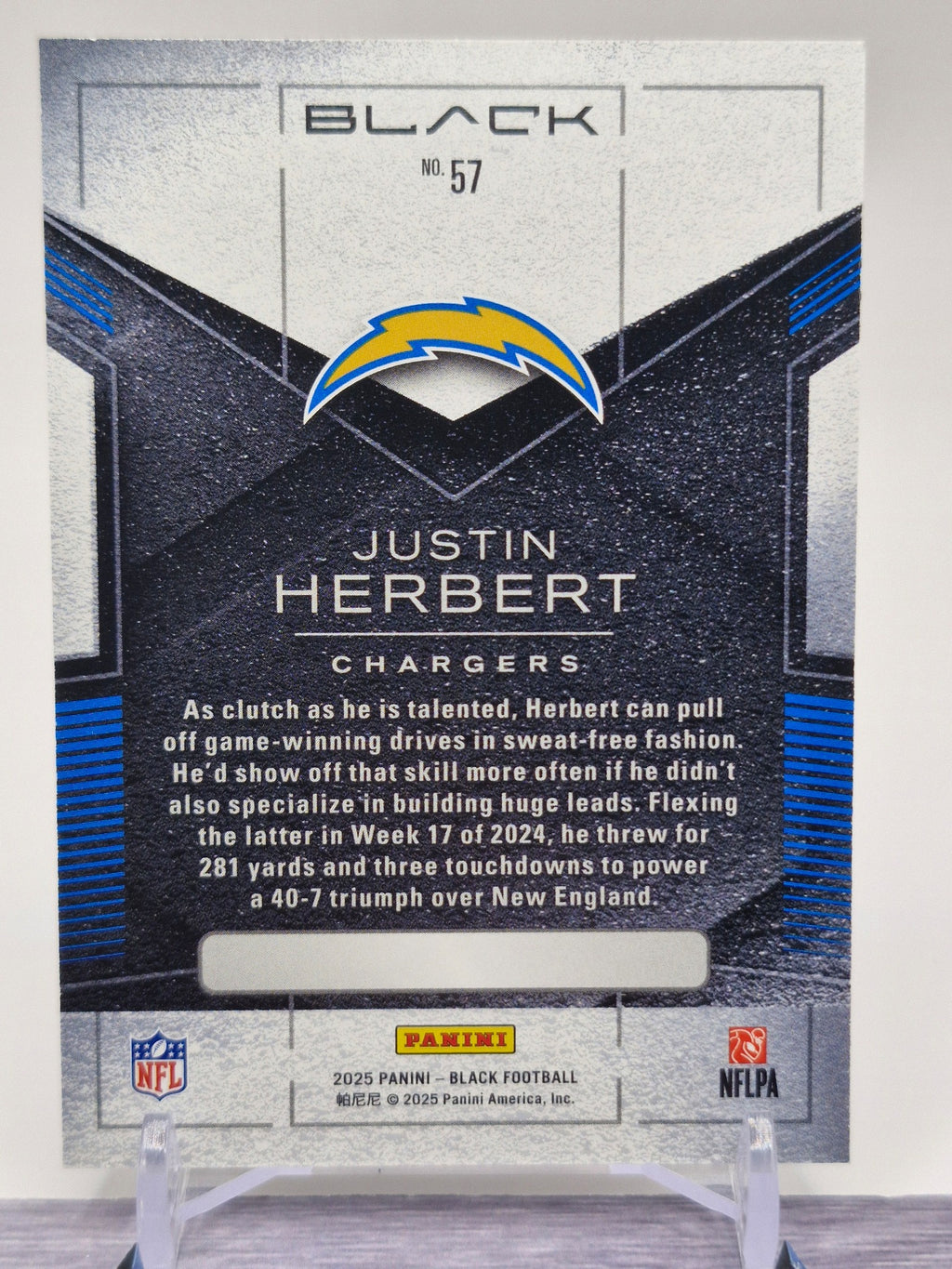 2025 Panini Black #57 Justin Herbert