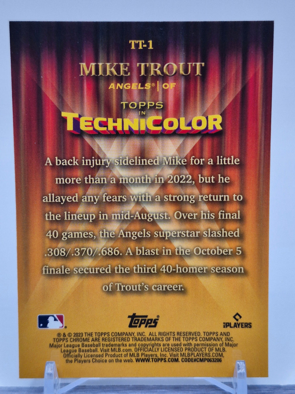 2023 Topps Chrome #TT-1 Mike Trout Topps in Technicolor