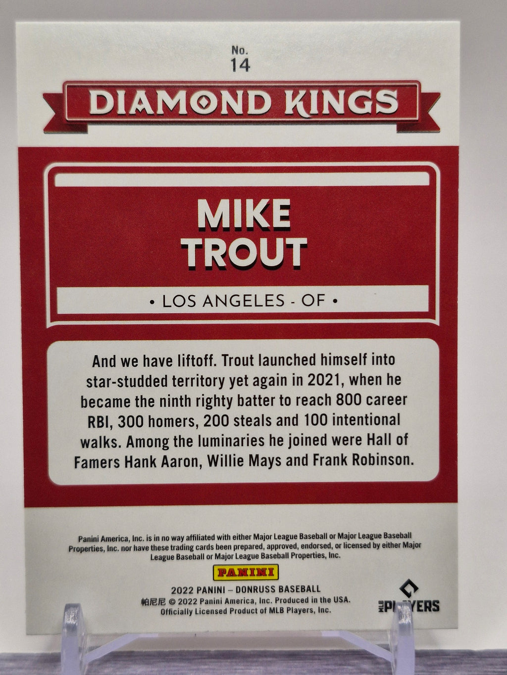 2022 Donruss Optic #14 Mike Trout Red Prizm