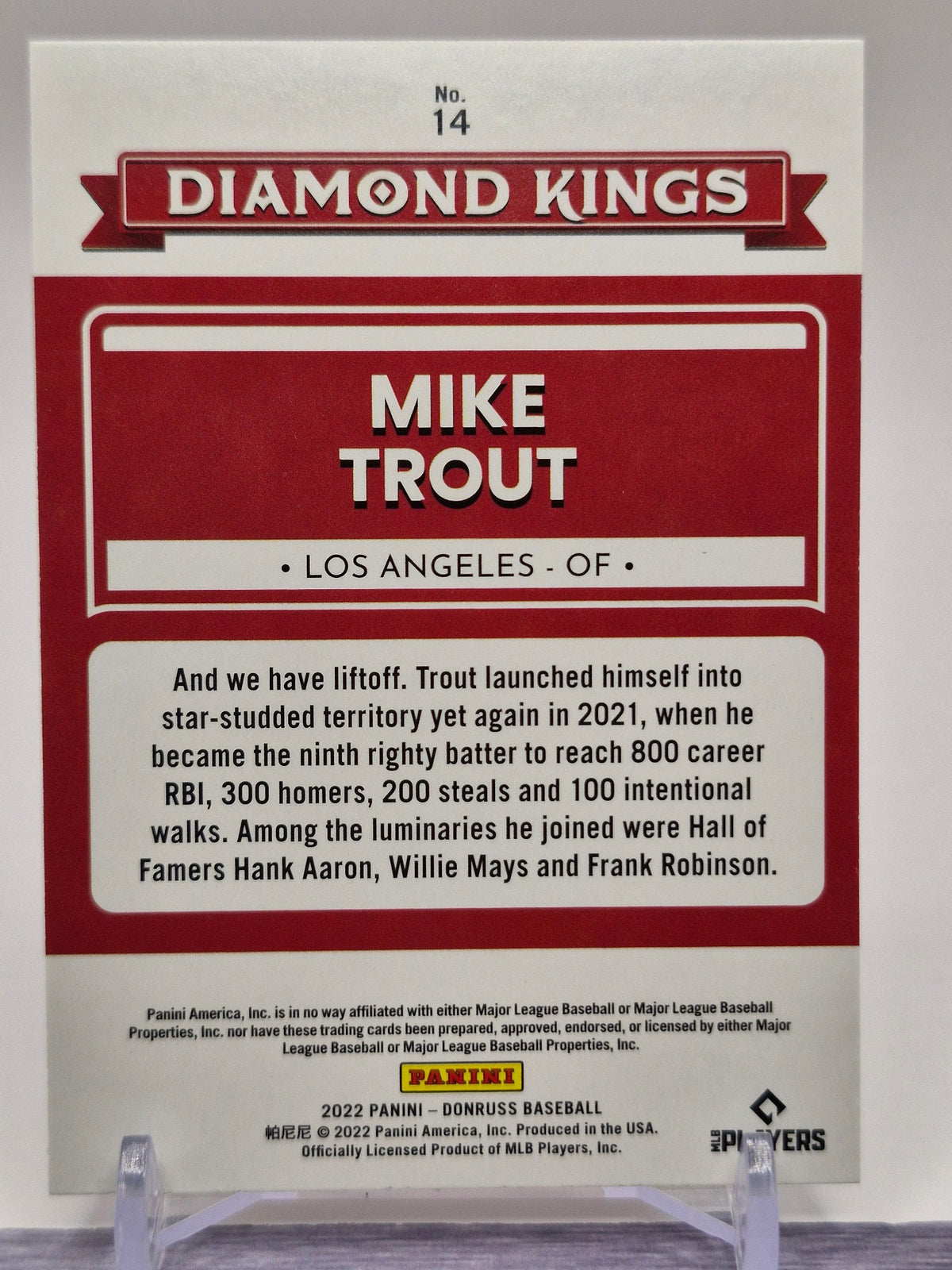 2022 Donruss Optic #14 Mike Trout Red Prizm