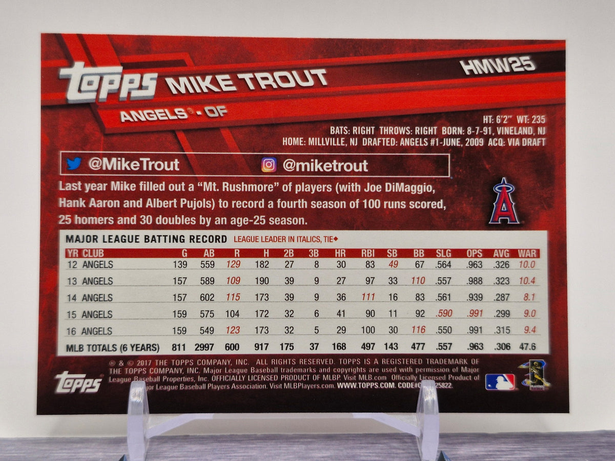 2017 Topps Holiday #HMW25 Mike Trout Metallic Snowflakes