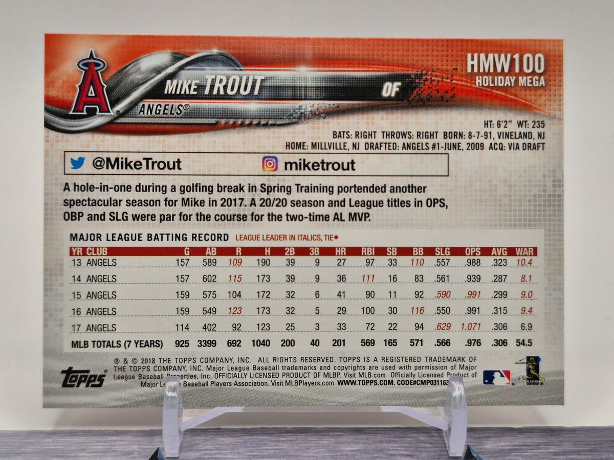 2018 Topps Holiday #HMW100 Mike Trout