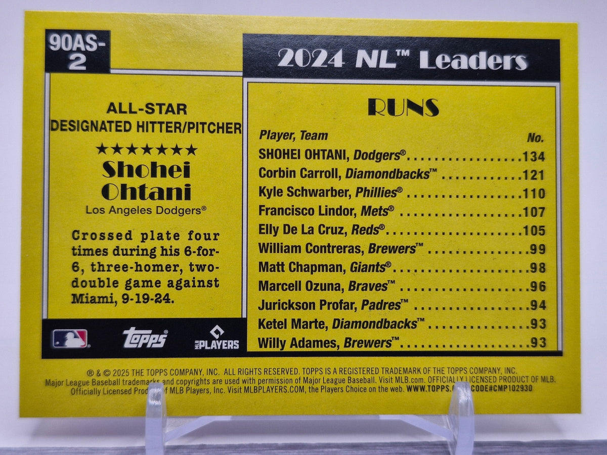 2025 Topps #90AS-2b Shohei Ohtani 1990 Topps Baseball 35th Anniversary All-Stars