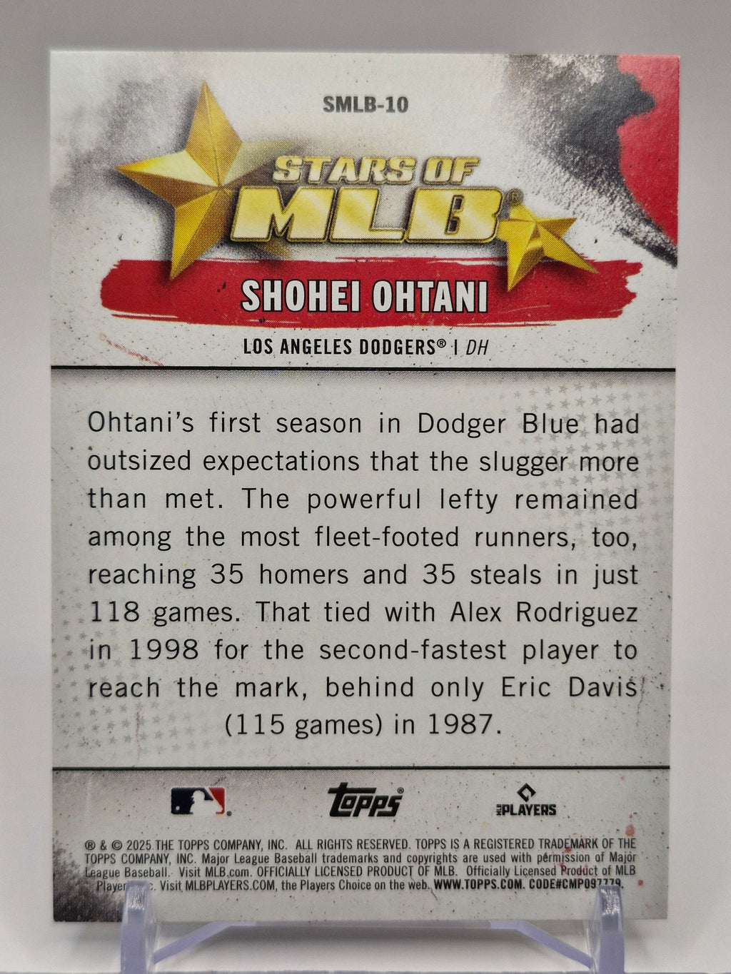 2025 Topps #SMLB-10 Shohei Ohtani Stars of MLB Black Foilboard