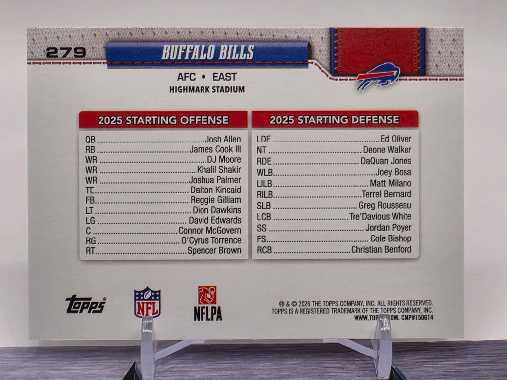2026 Topps Flagship #279 Buffalo Bills