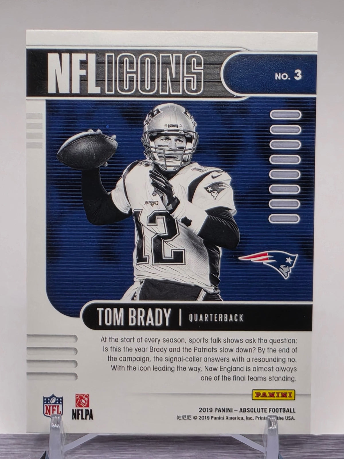 2019 Panini Absolute #3 Tom Brady NFL Icons