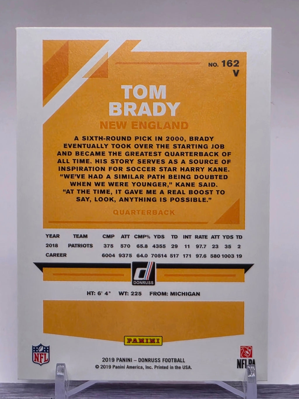 2019 Donruss #162V Tom Brady Press Proof Blue