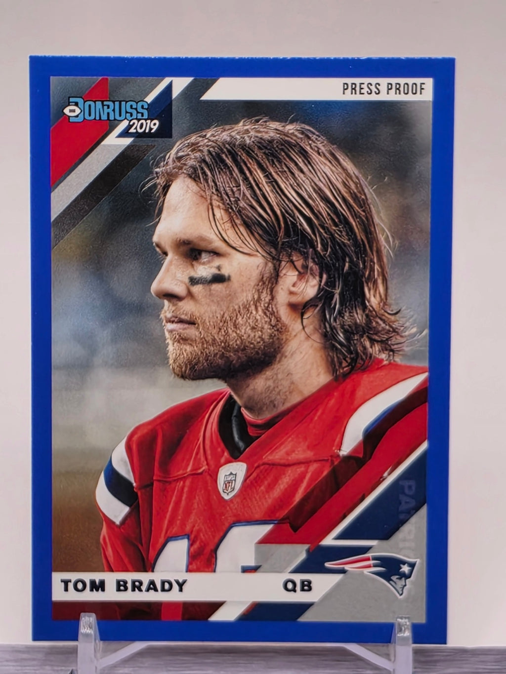 2019 Donruss #162V Tom Brady Press Proof Blue