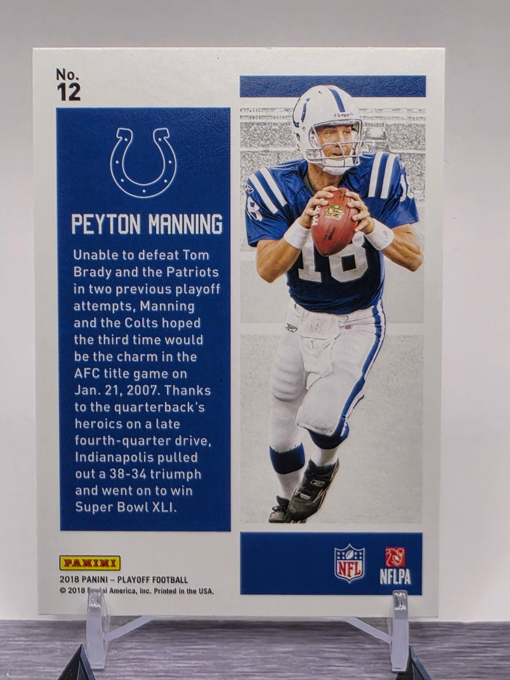 2018 Panini Playoff #12 Peyton Manning Playoff Heroes