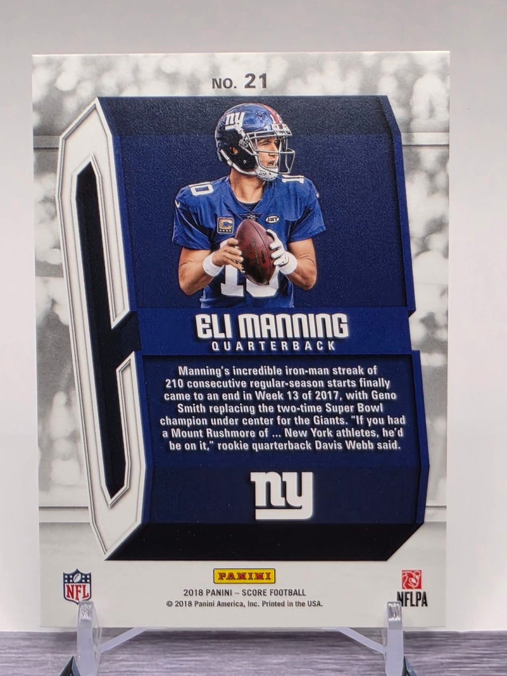 2018 Score #21 Eli Manning Captains