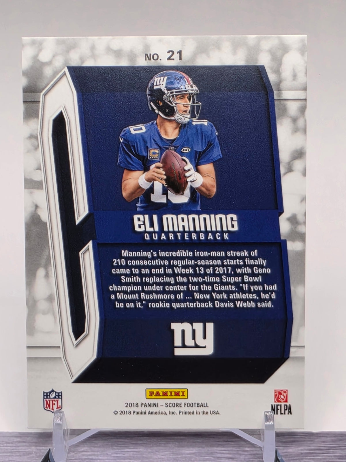 2018 Score #21 Eli Manning Captains