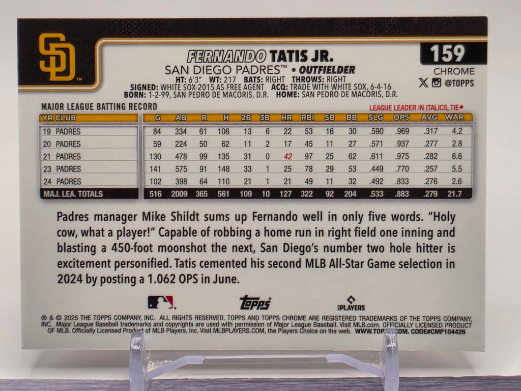 2025 Topps Chrome #159 Fernando Tatis Jr.