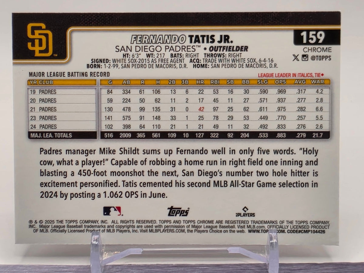 2025 Topps Chrome #159 Fernando Tatis Jr.