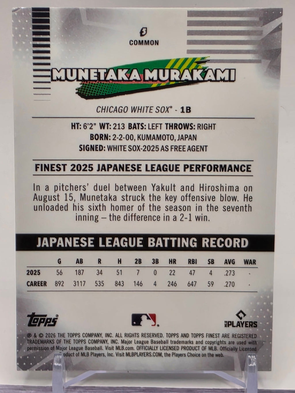 2026 Finest #5 Munetaka Murakami