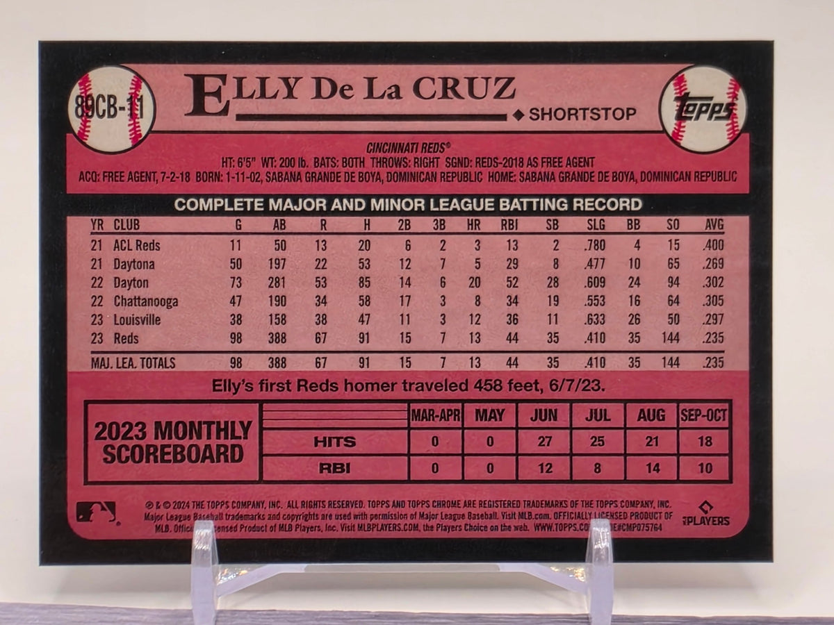 2024 Topps Chrome #89CB-11 Elly De La Cruz 1989 Topps Baseball 35th Anniversary