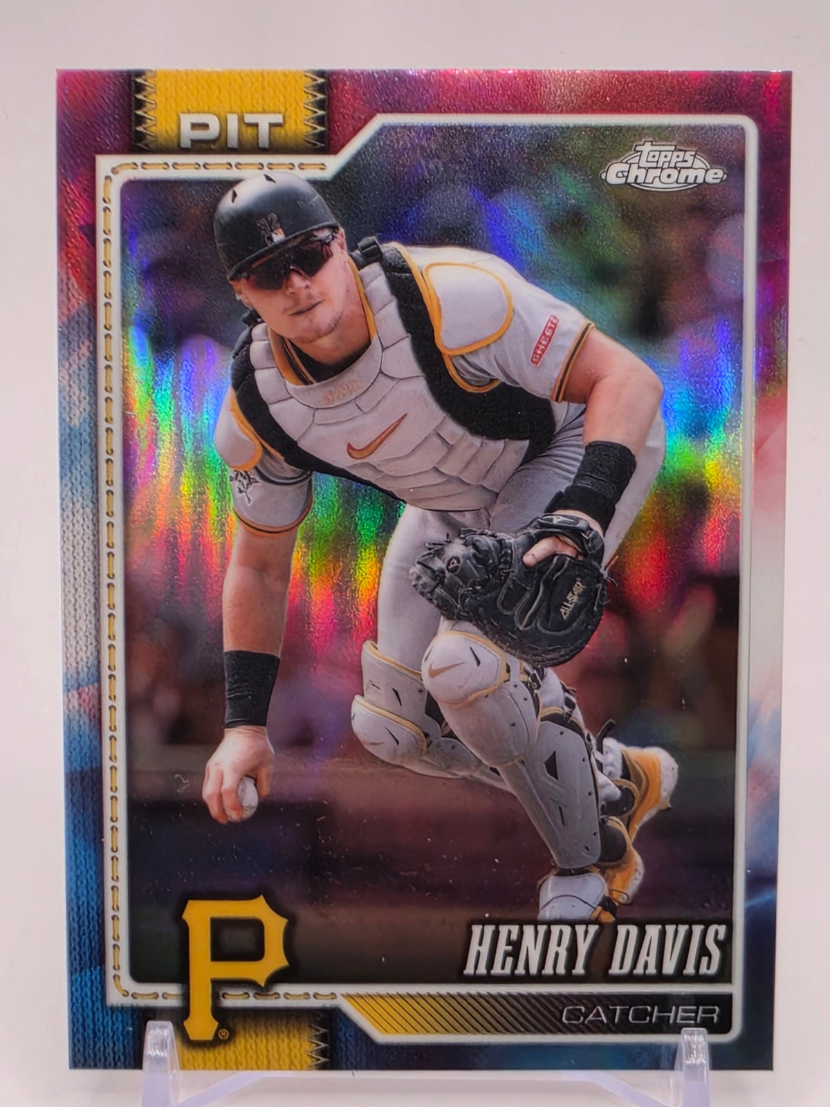 2026 Topps Chrome #190 Henry Davis Red White and Blue Refractors
