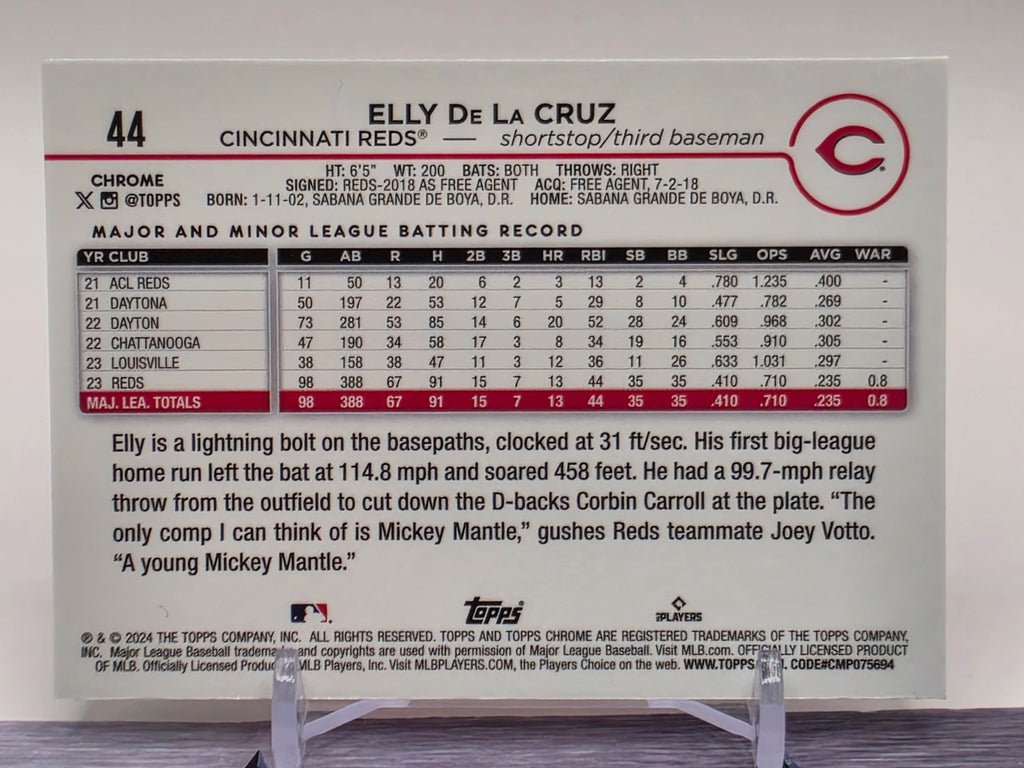 2024 Topps Chrome #44 Elly De La Cruz Refractors