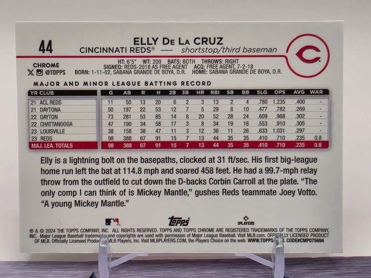 2024 Topps Chrome #44 Elly De La Cruz Refractors