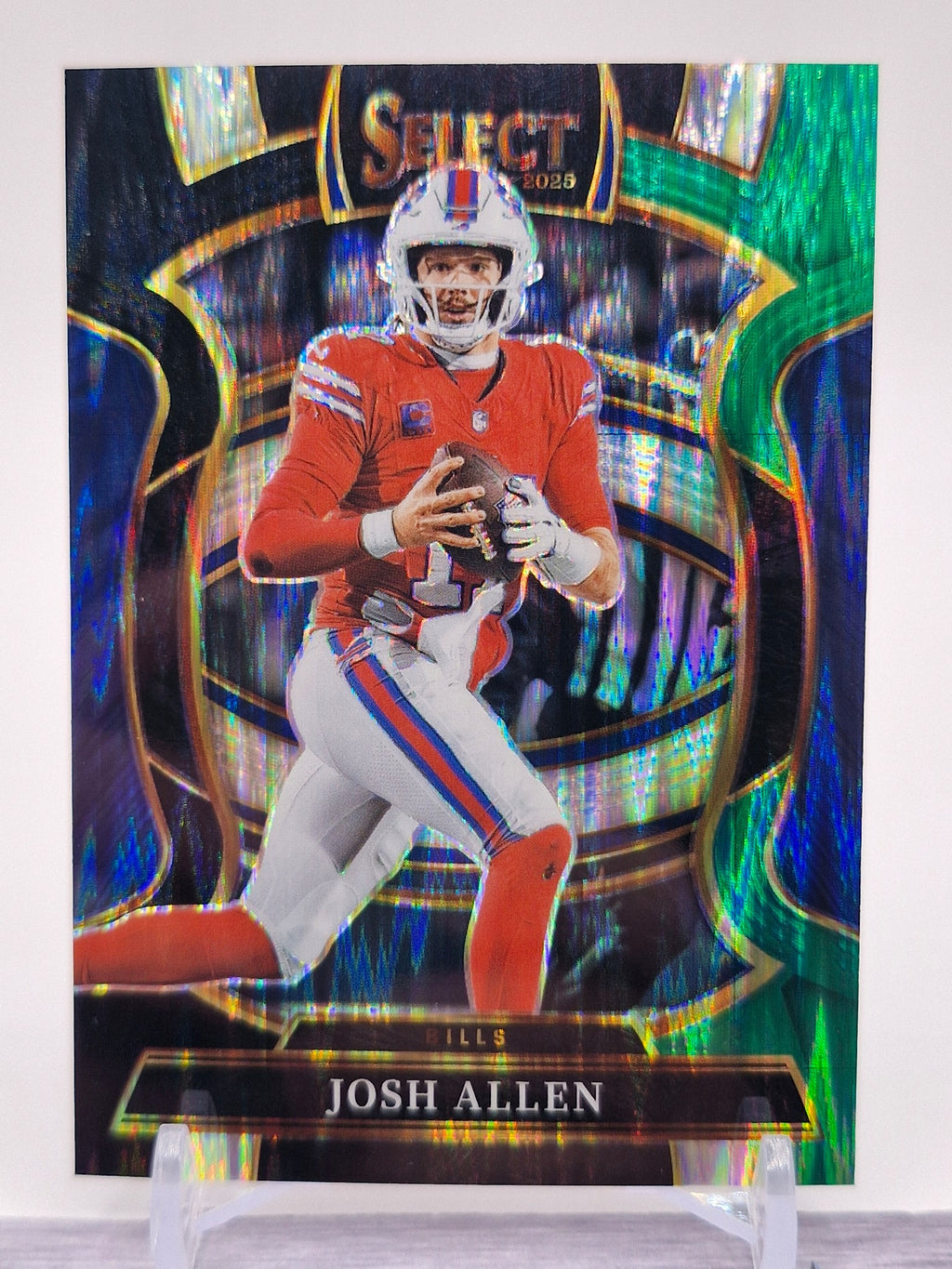 2025 Panini Select #86 Josh Allen Neon Green Prizm Shock