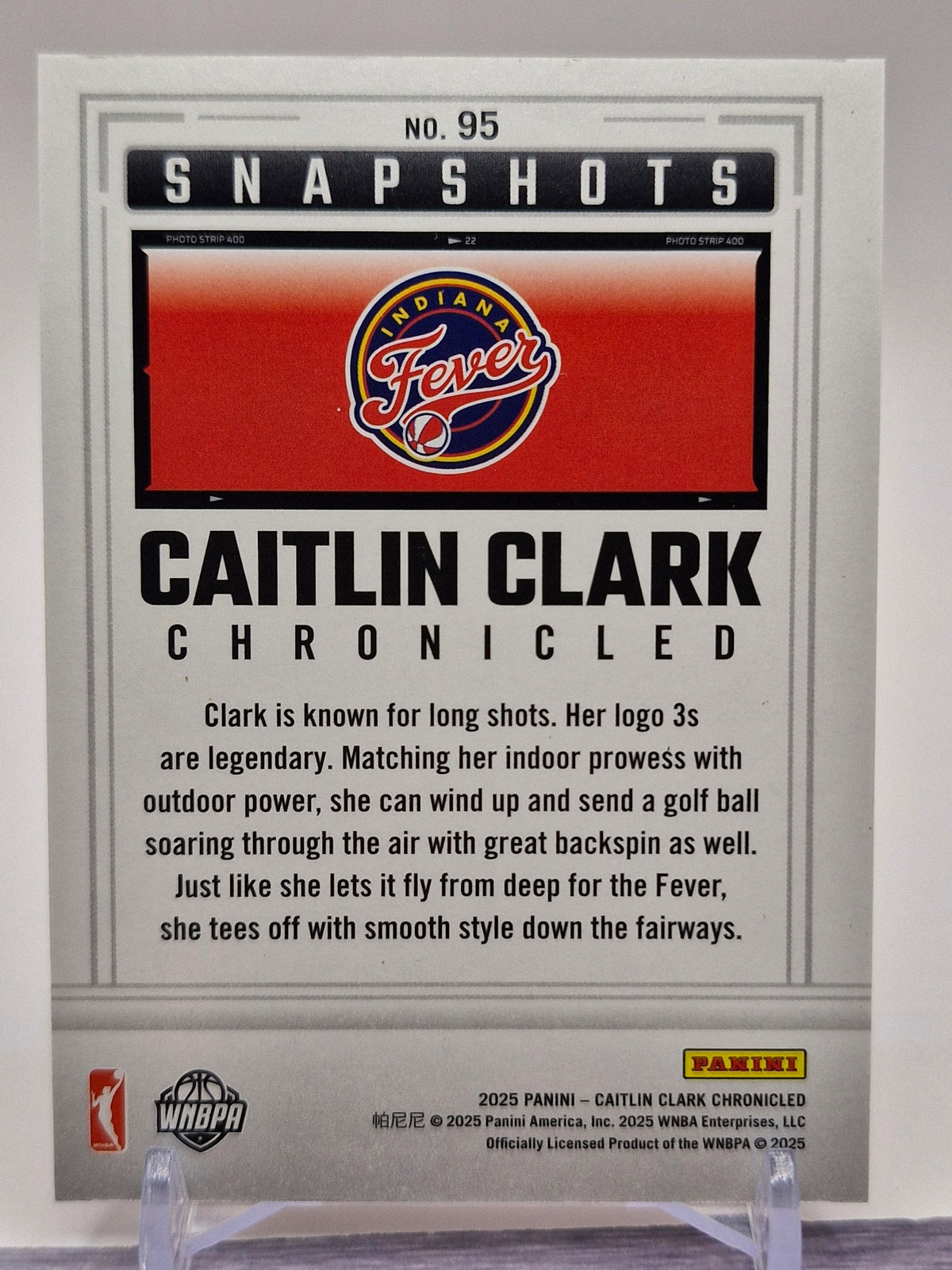 2025 Panini Caitlin Clark Chronicled #95 Caitlin Clark Holo