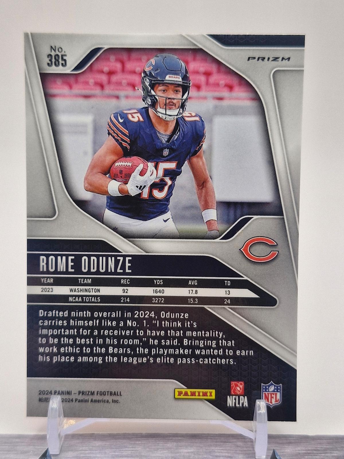 2024 Panini Prizm #385 Rome Odunze Lazer