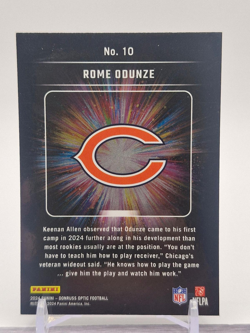2024 Donruss Optic #10 Rome Odunze Light It Up Gold Vinyl #/1