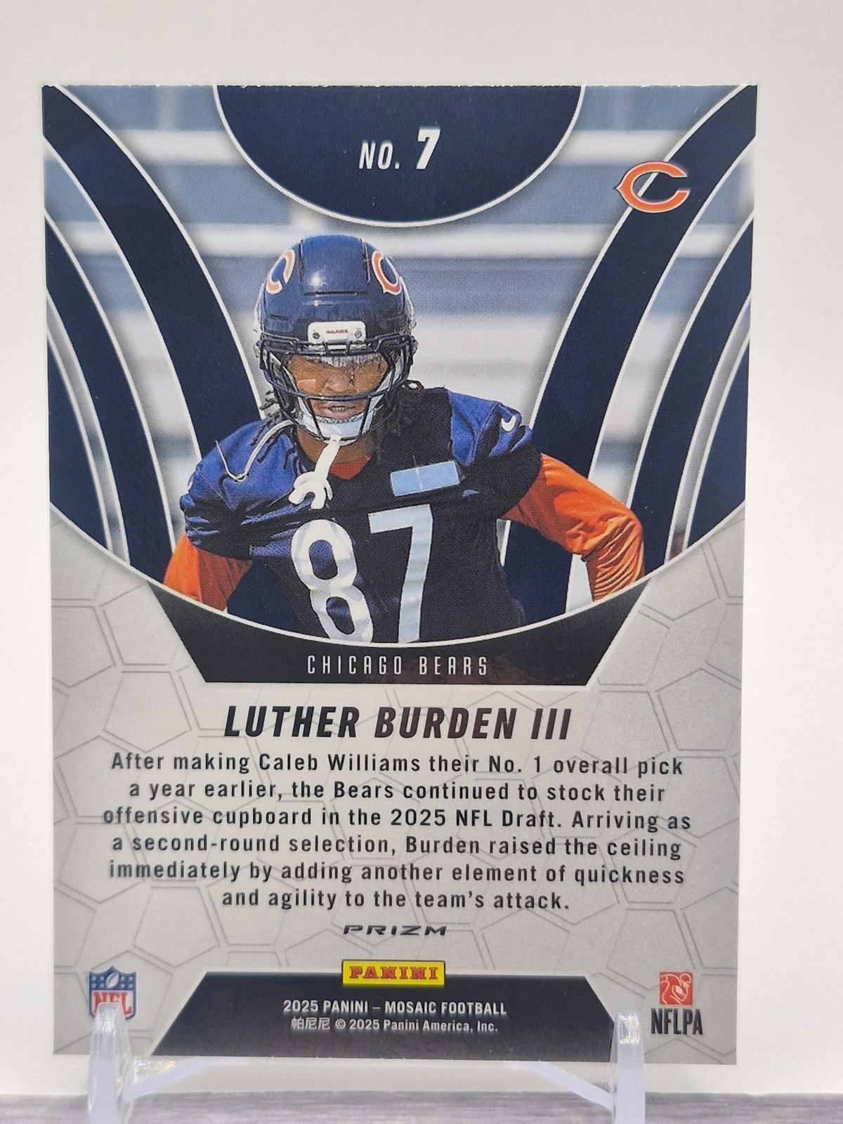 2025 Panini Mosaic #7 Luther Burden III Elevate Mosaic Orange Fluorescent