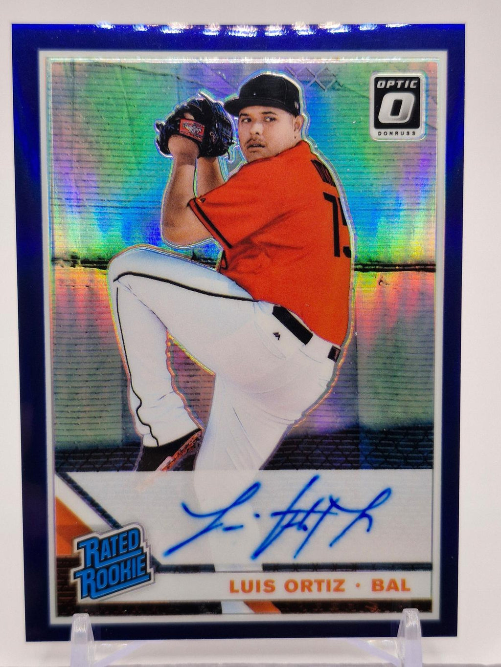 2019 Donruss Optic #RRS-LO Luis Ortiz Rated Rookies Signatures Blue #/35