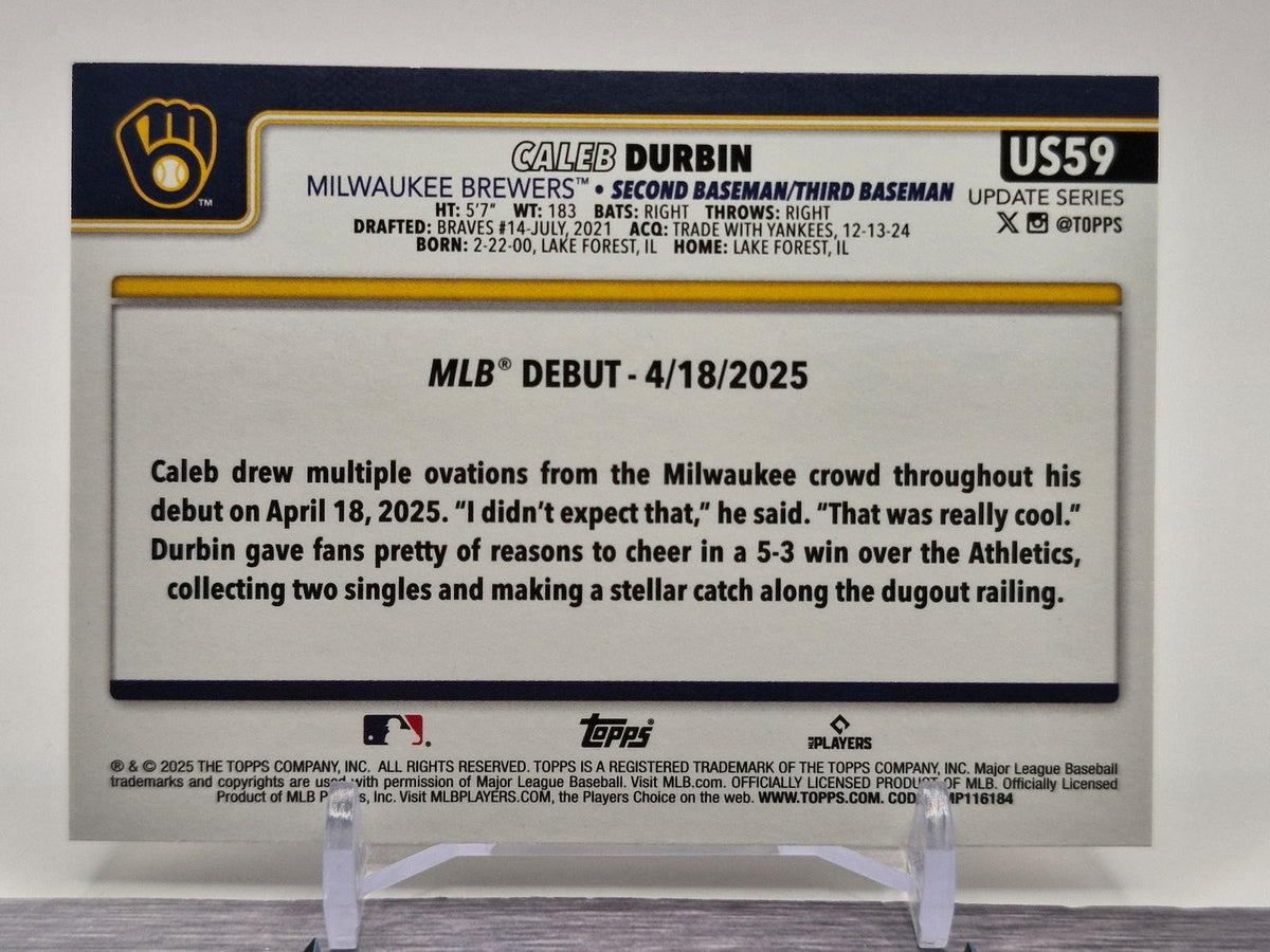 2025 Topps Update #US59 Caleb Durbin Silver Foilboard