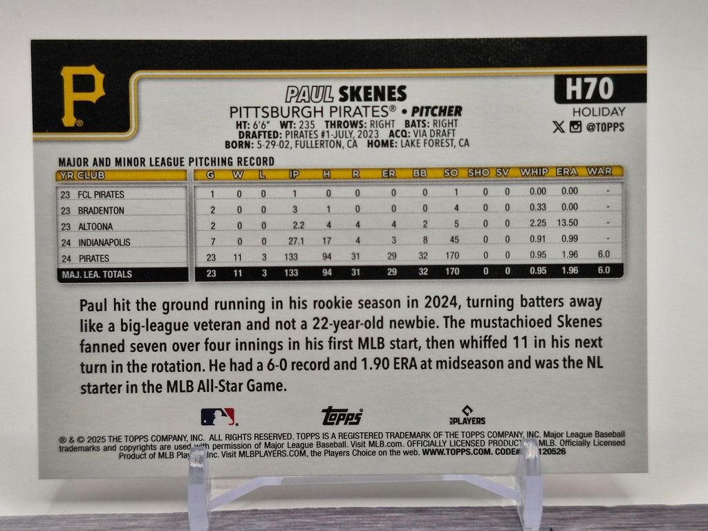 2025 Topps Holiday #H70c Paul Skenes