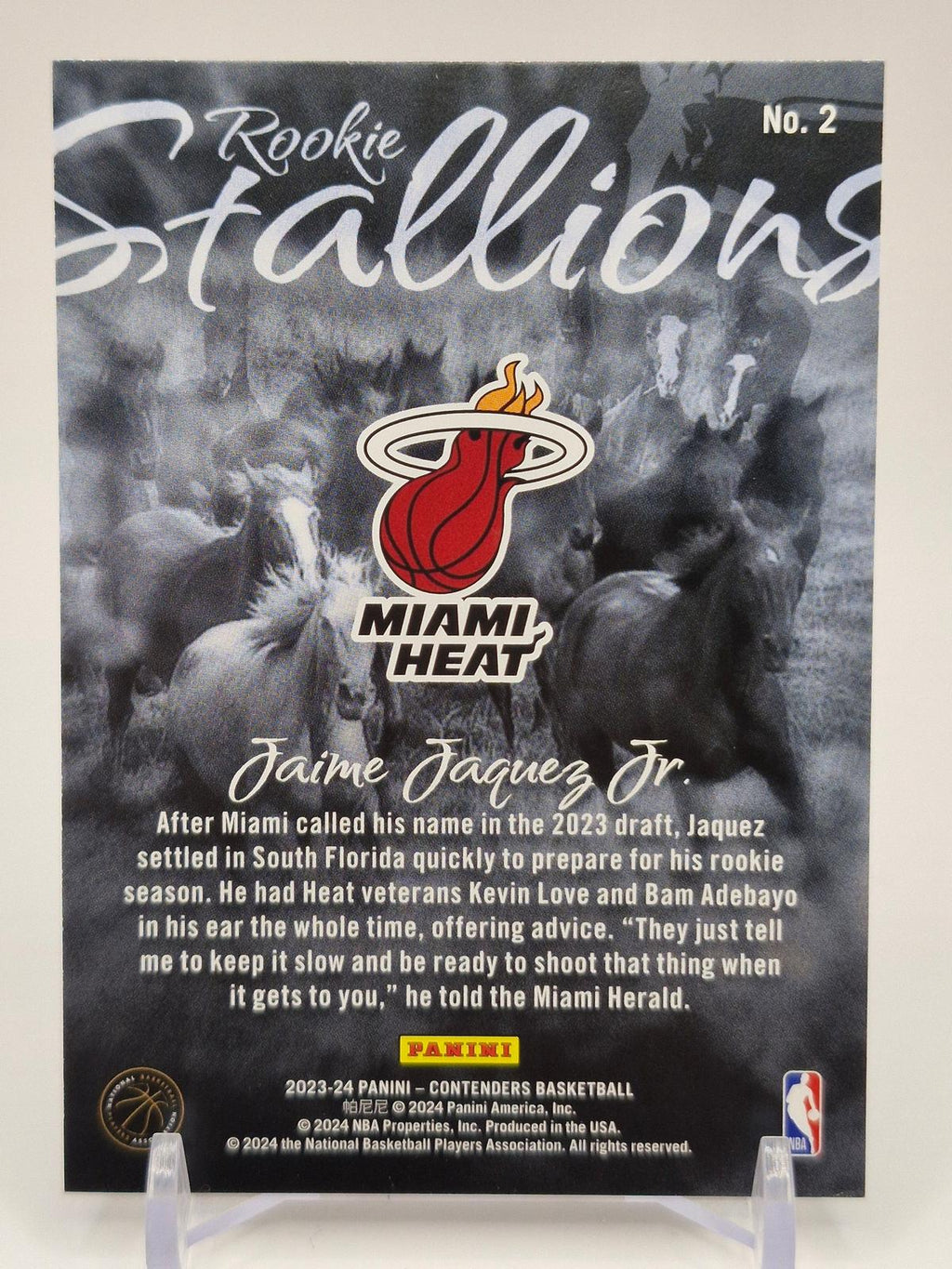 2023-24 Panini Contenders #2 Jaime Jaquez Jr. Rookie Stallions