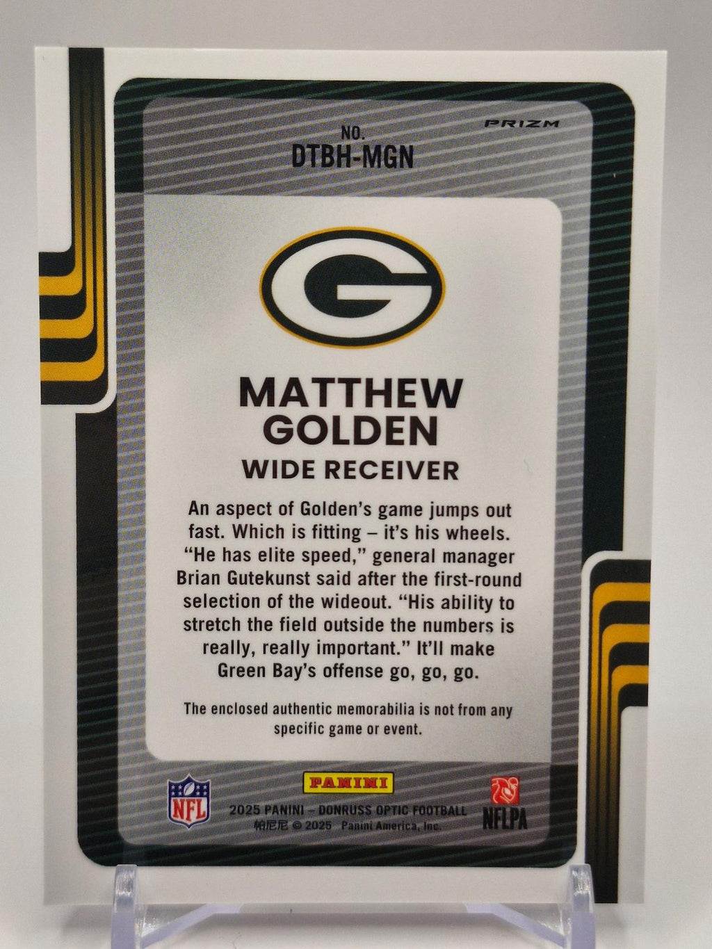 2025 Donruss Optic #DTBH-MGN Matthew Golden Donruss Threads Blue Hyper