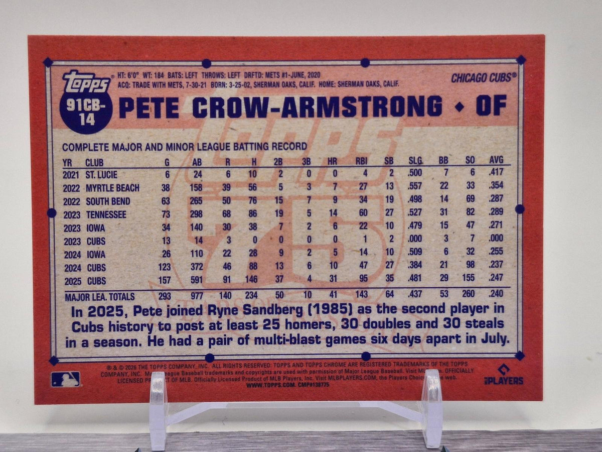2026 Topps Chrome #91CB-14 Pete Crow-Armstrong 1991 Topps Baseball 35th