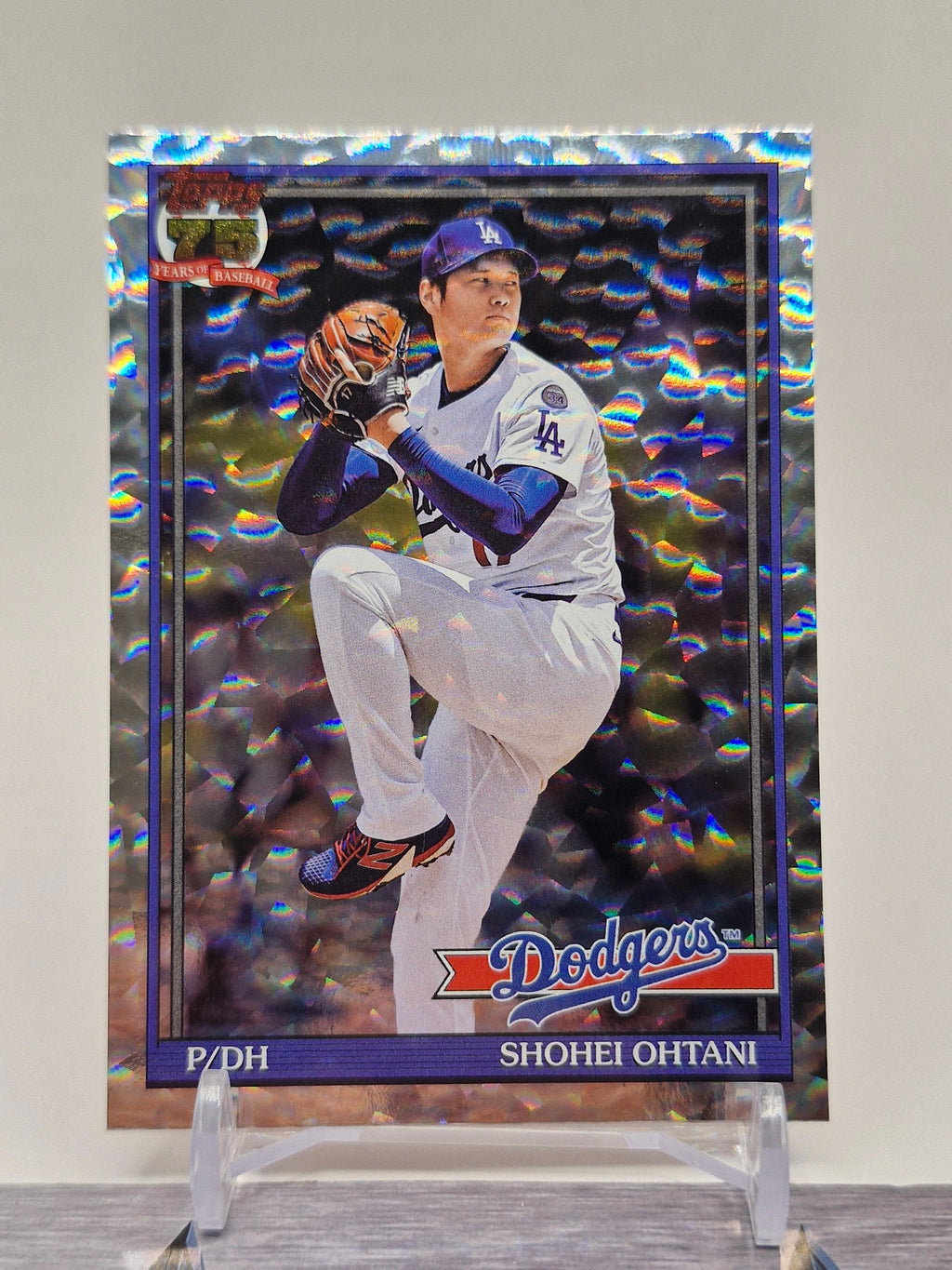 Shohei Ohtani #T91-100 Topps 75 Years of Baseball Dodgers Refractor P/DH